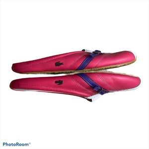 Lacoste Thea Mule slip on leather shoe 9 pink